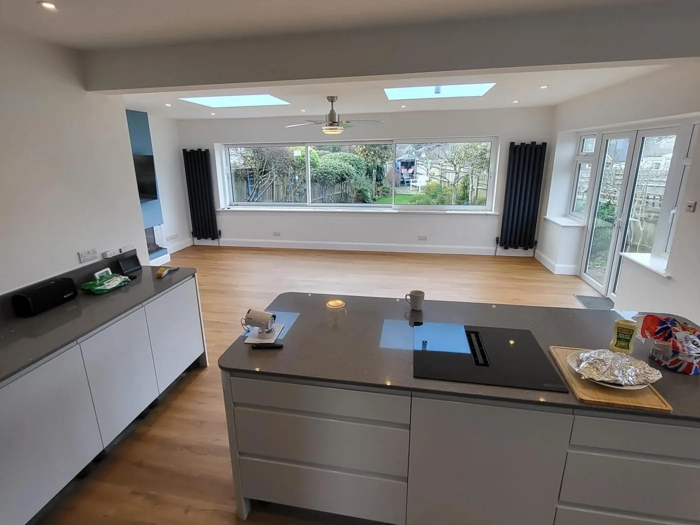Oak effect LVT laid through a kitchen and living room in Eastbourne by Park Flooring (2)