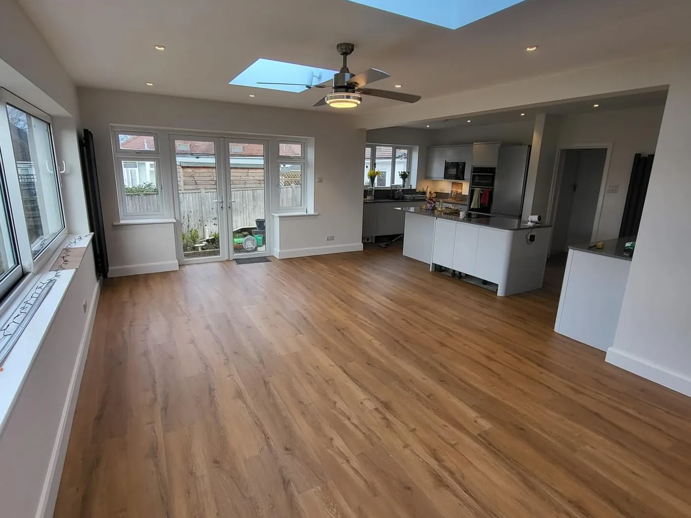 Oak effect LVT laid through a kitchen and living room in Eastbourne by Park Flooring (4)