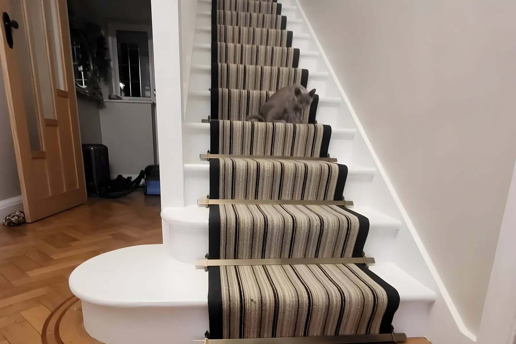 A stair runner fitted by Park Flooring